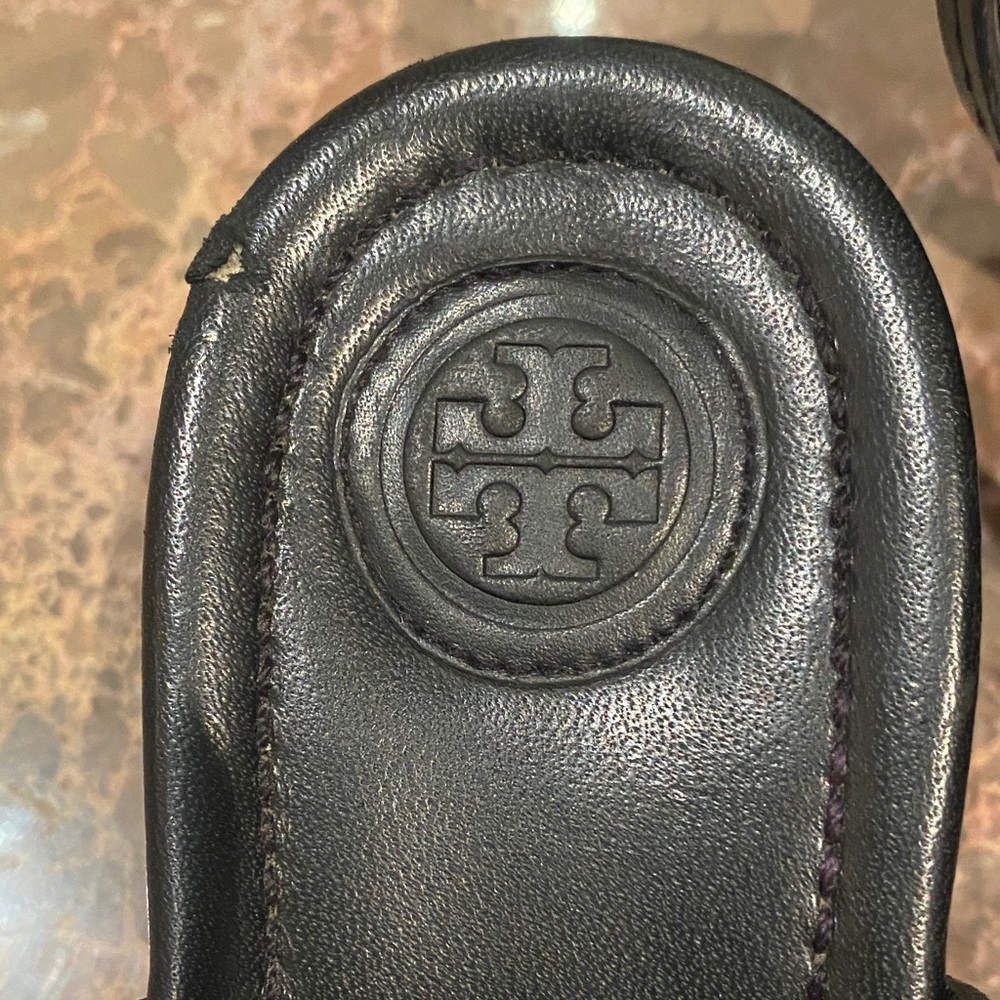 Tory Burch Black Wedge Sandals. Size 8.5 - Picture 7 of 10